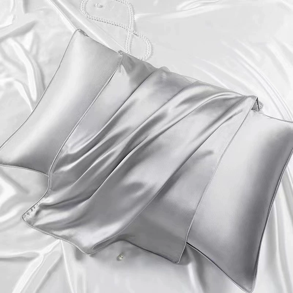 Real silk pillow cover [Single person] -Gee gentleman gray
