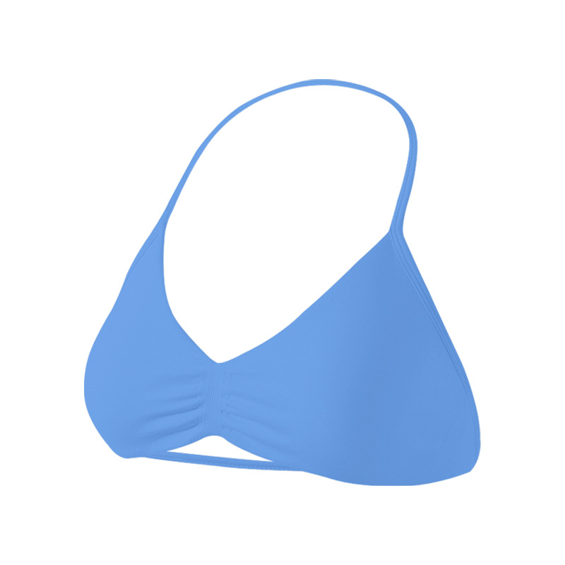 Sujetador deportivo Dyfne para mujer, cuello halter de nailon mate, hermoso diseño en la espalda, sujetador pequeño, a prueba de golpes de alta intensidad, efecto push-up, sujetador para yoga.
