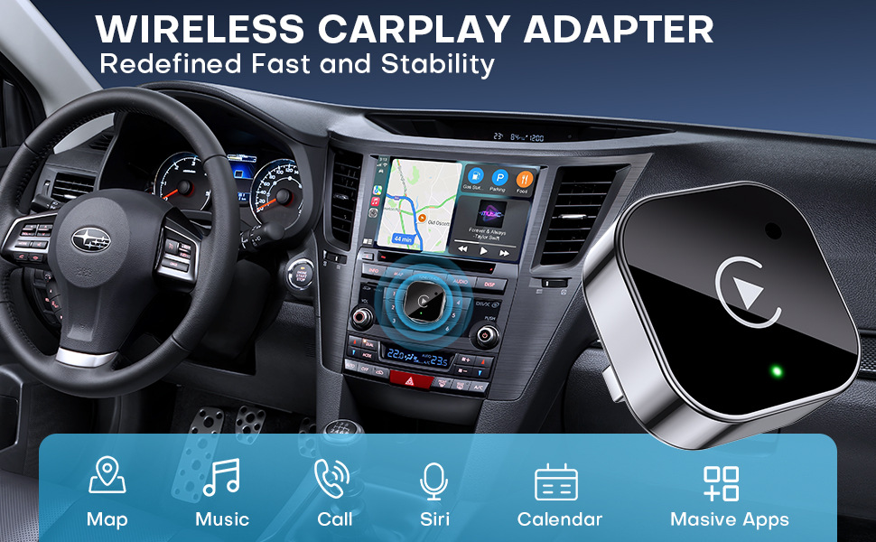 Car-Machine Interconnection Carplay Box Wired to Wireless Car Carplay Wireless Adapter with Adapter