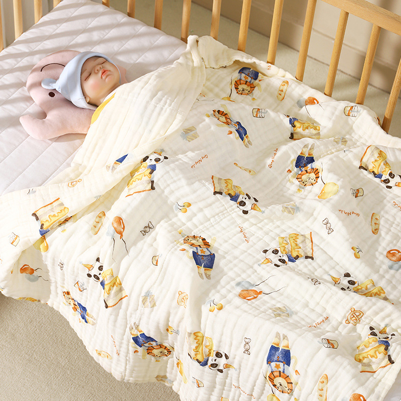 Children's Pure Cotton Gauze Blanket Baby Bath Towel Newborn Absorbent Kindergarten Nap Towel Recommended Soft