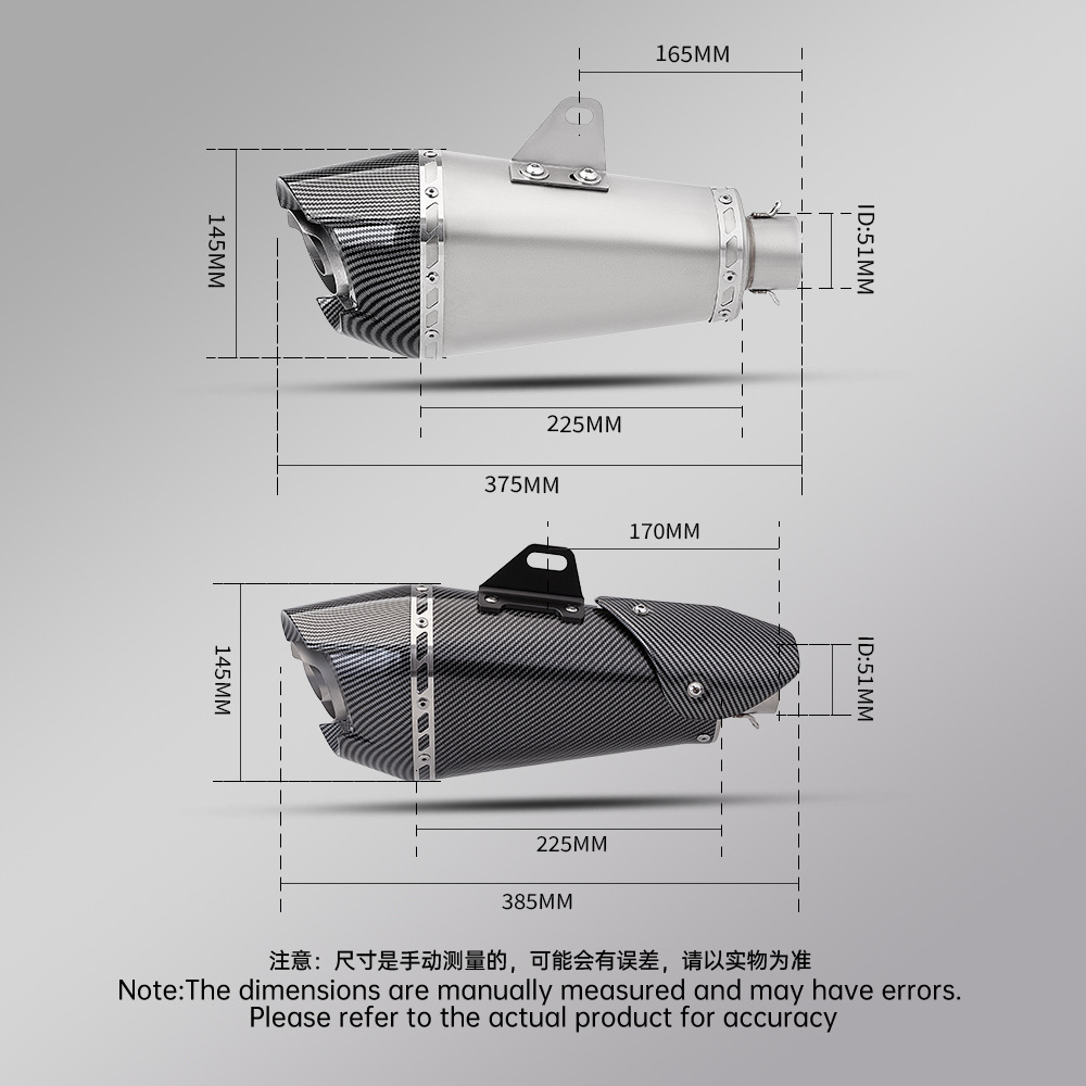Mt09 Modified Double Oxygen Port Front Exhaust Pipe Tail Muffler Set 2021-2024 Non-Destructive Installation