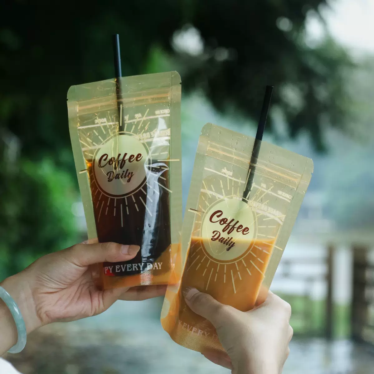 咖啡分装袋一次性奶茶袋HP地中海打包袋明星同款厂家直销