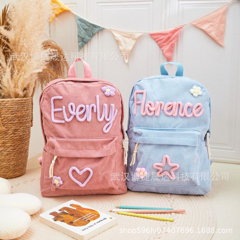 etsy パーソナライズされた手刺繍ホット販売新しい学生バックパック多用途レターバックパック防水クリエイティブペンダントバックパック|undefined