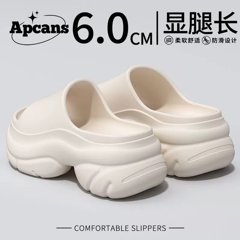 Apcans6.0 женские летние босоножки на высоком каблуке на толстой подошве, небольшая верхняя одежда, увеличивающая рост, популярные пляжные и морские сандалии