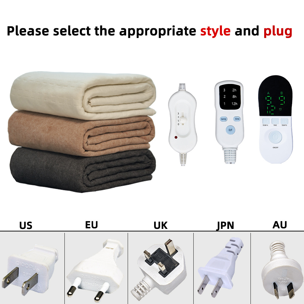 Coperta riscaldante elettrica standard 220V UE 110V Giappone USA AU Materasso caldo_voghion.com