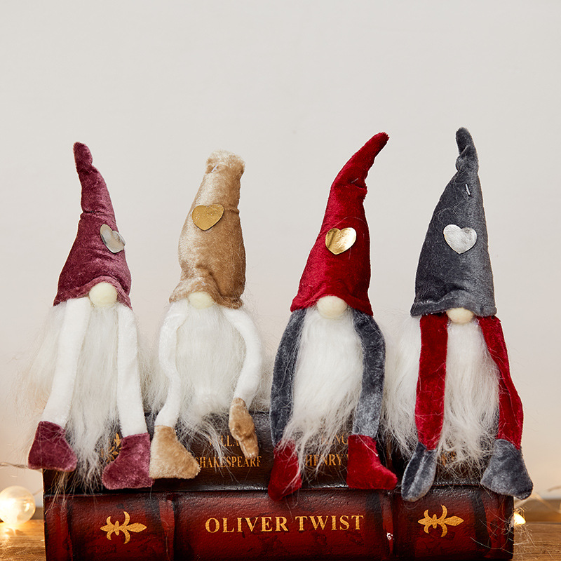 Buscando madera American 13-60cm Navidad sin rostro muñeca colgante de anciano decoración del hogar de escritorio de anciano lindo