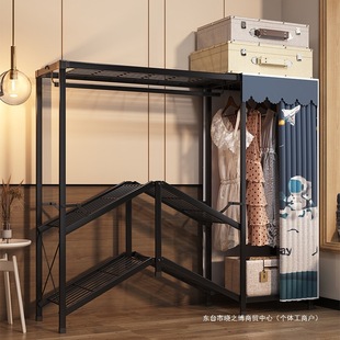 Folding Wardrobe Home Bedroom Cloth Wardrobe Simple Assembly Full Steel Frame Thickened Bold Storage Cabinet for Rental Room