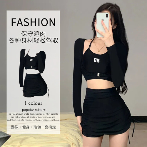 Three-piece split swimsuit girl's slim fit boxer briefs swimsuit ladies hot spring swimwear wholesale