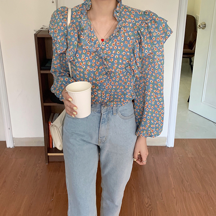 帮手描述图：韩国 chic2020秋冬新款ins风复古轻熟碎