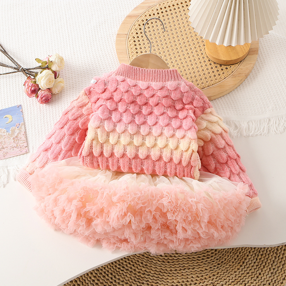 Korean style fashionable with protruding skirt, stylish and colorful gradient cute cover, three-dimensional girls'_voghion.com