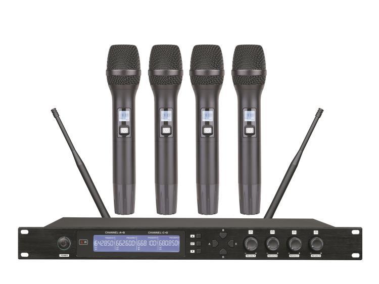 Micrófono inalámbrico profesional de uno a dos, cuatro a ocho canales FM, micrófono para cantar en casa, presentaciones, conferencias, audio