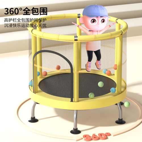 Home Children Trampoline Indoor Baby Bounce Bed Adult Kids Fitness with Safety Net Family Toy Jumping Trampoline