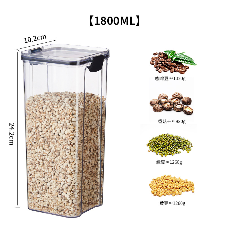 Tanque de sellado plástico de grado alimenticio dulces granos de café almacenamiento fresco caja de almacenamiento tanque de sellado a prueba de humedad cocina