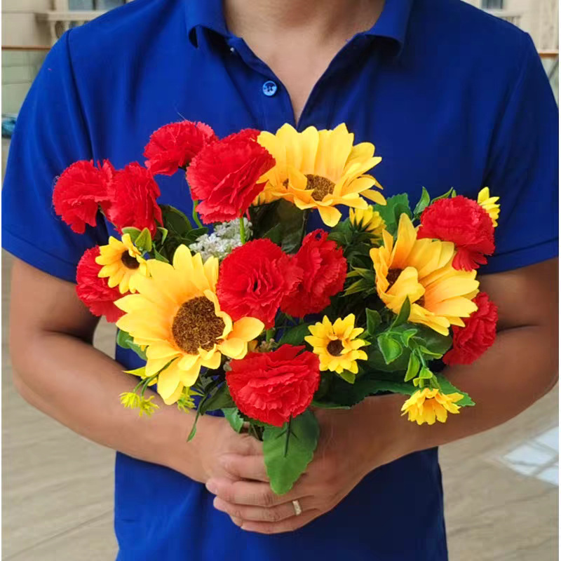 Reunión deportiva, actividades estudiantiles, baile, flores falsas coloridas, flores de plástico, flores de seda, baile, accesorios, ramo de simulación