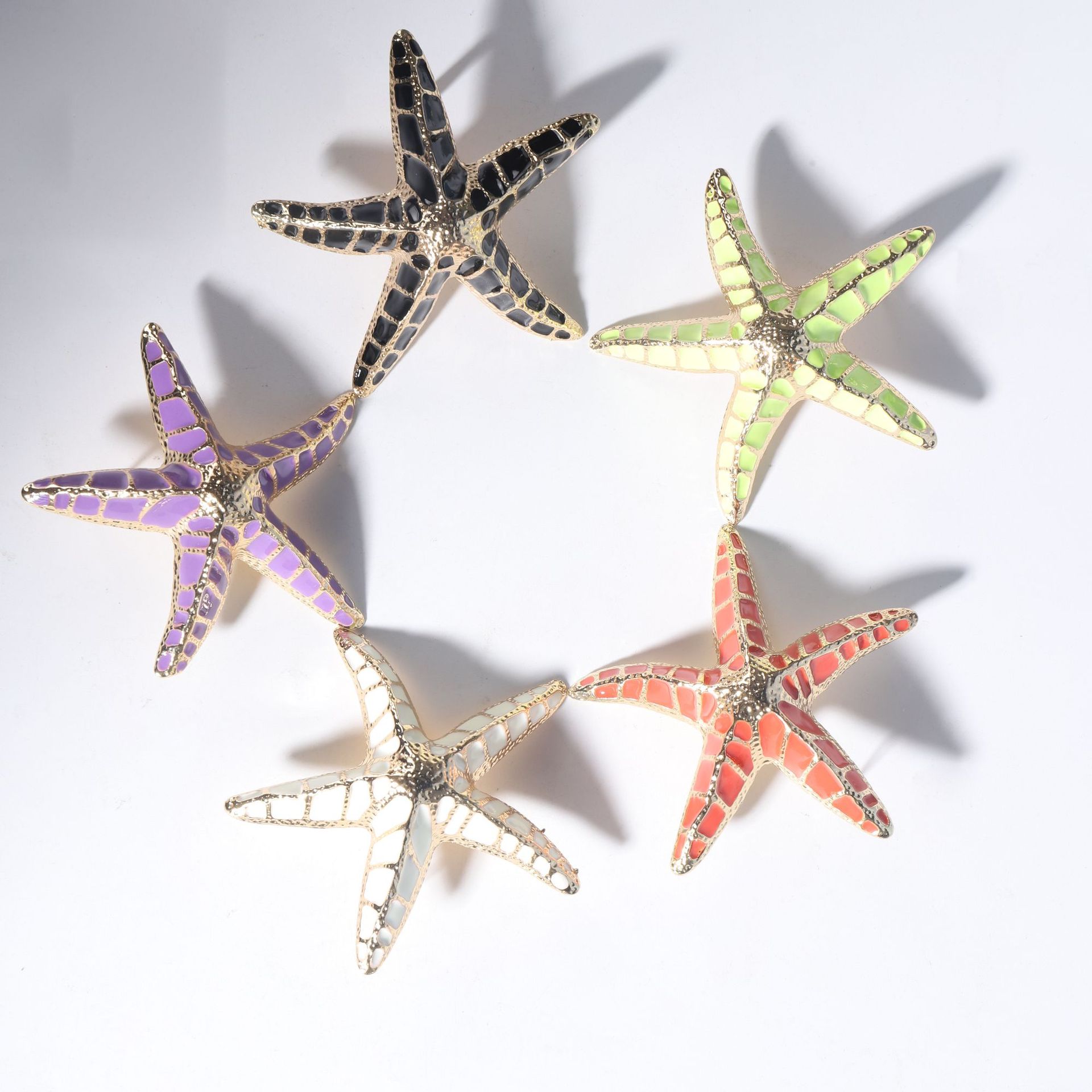 Fashion Starfish Alloy Enamel Ear Studs 1 Pair display picture 5