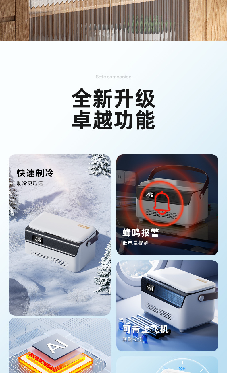 Portable Coolbao Insulin Refrigerated Box Rechargeable Mini Portable Small Refrigerator Car Out-And-Out Refrigerated Thermostat