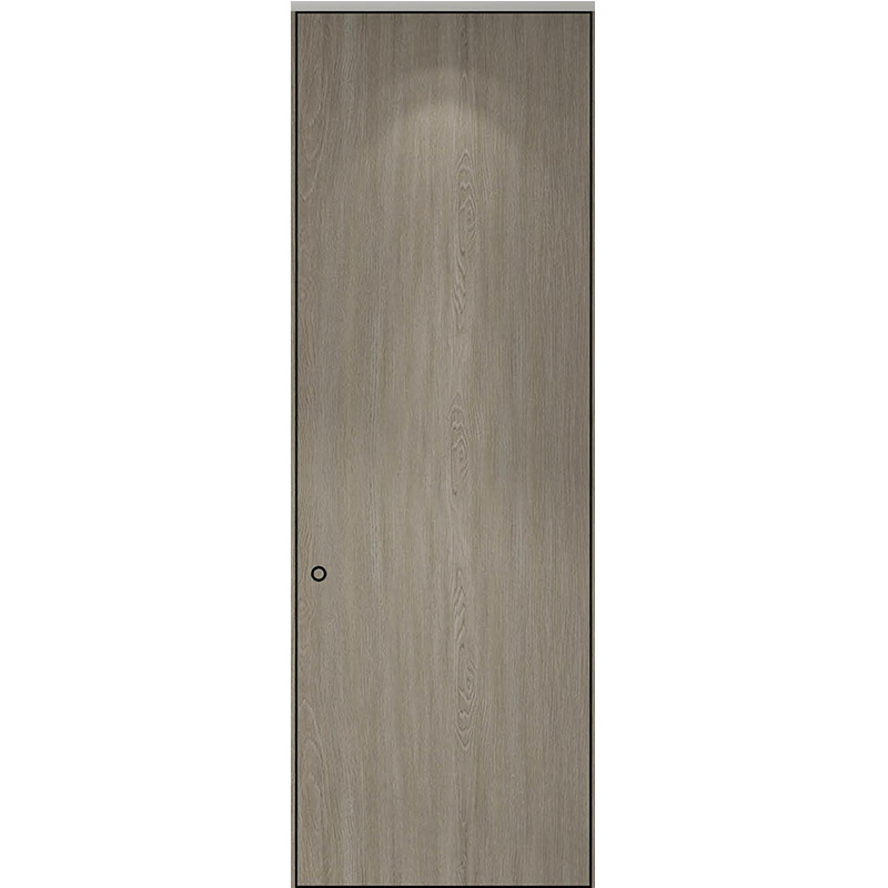 Aluminum-Wood Door with Paint Finish, Gray Finish, Integrated Door and Wall, Bedroom Door, Entry Door, Flat Opening Door, All-Aluminum, Modern Minimalist