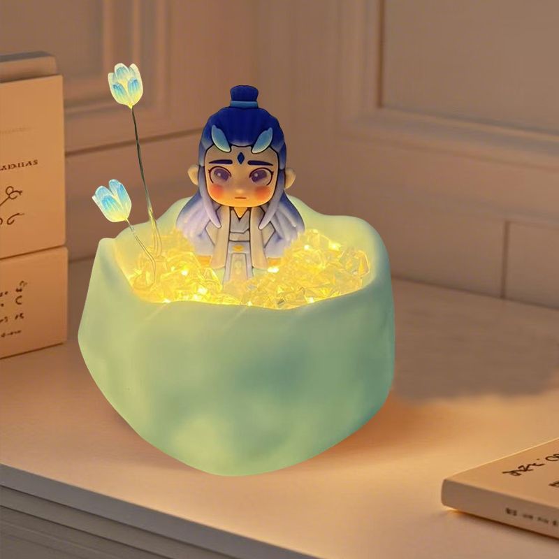 En línea celebridad tulipán noche luz LED dormitorio ins sueño cumpleaños qixi regalo niña flor linterna