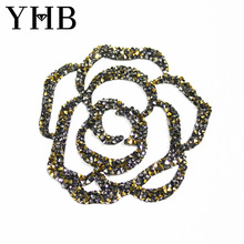 立体水晶饰布多色花型图案定制可热压自粘烫片服装图标