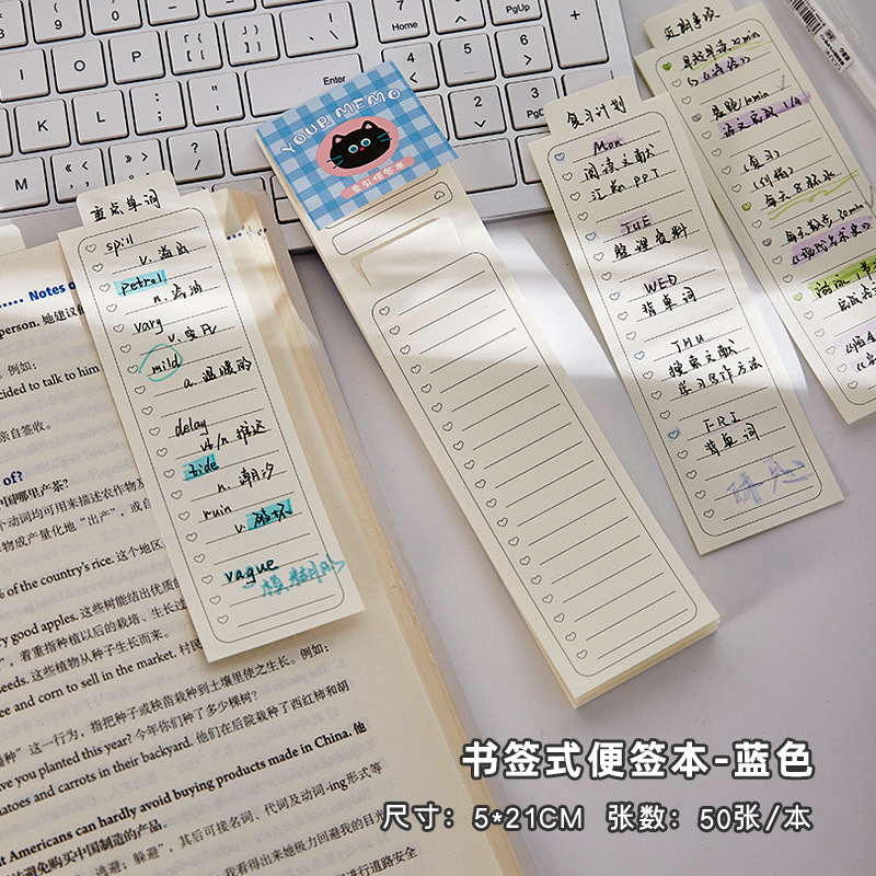 Cuaderno de notas de tipo marcador creativo cuaderno de notas de estudiantes multifuncional desgarrable etiqueta marcador de índice marcador de notas