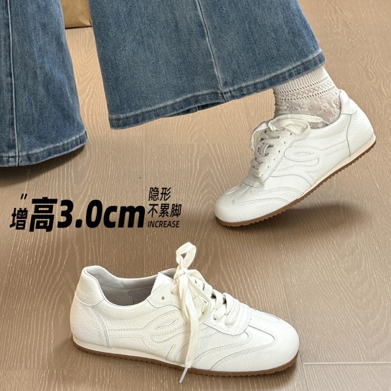 超火爆款真皮软底休闲小白鞋女款2025早秋新款轻便百搭运动德训鞋|undefined