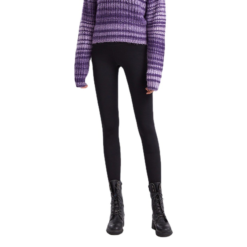 Pantalones cálidos de plumón de pato blanco para mujer, nuevos para otoño e invierno, de cintura alta, gruesos, ajustados, leggings, pantalones de vestir de color sólido a la moda.