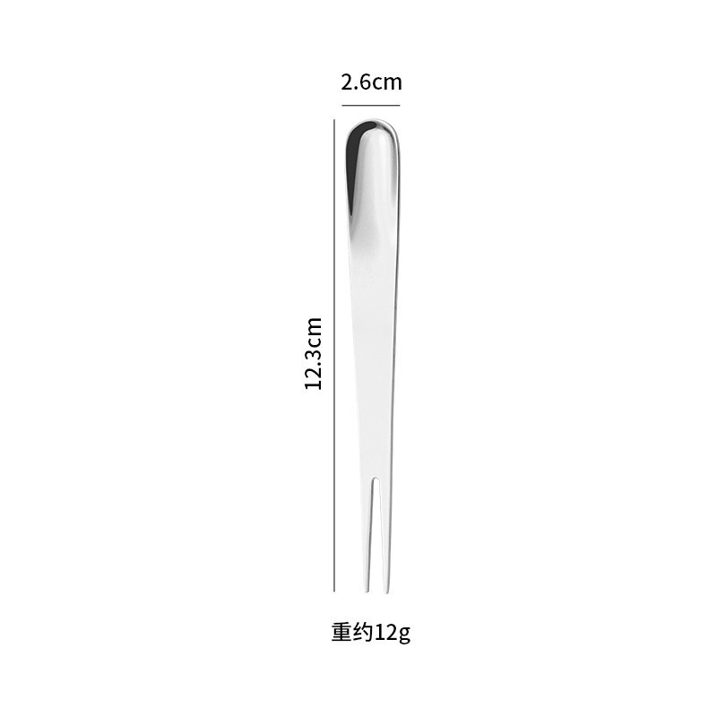 メーカー卸売り304ステンレスフルーツフォーク家庭用クリエイティブダブルスプーンフォーク食器レーザーロゴフォーク|undefined