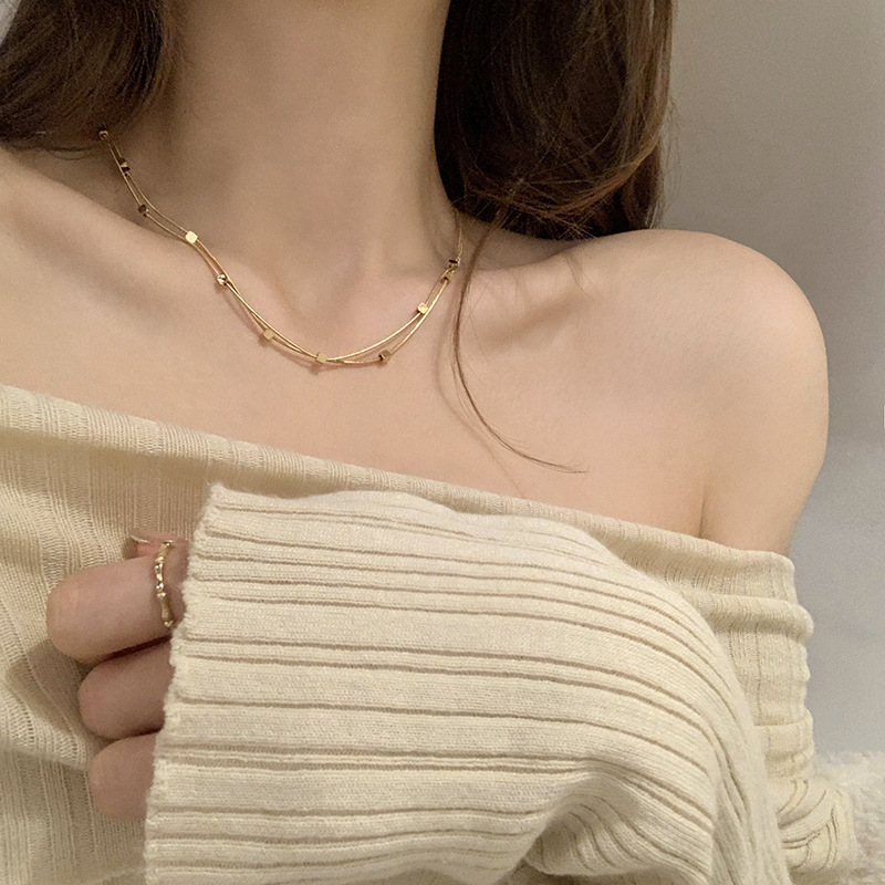 Simple Style Geometric Titanium Steel Plating Necklace 1 Piece