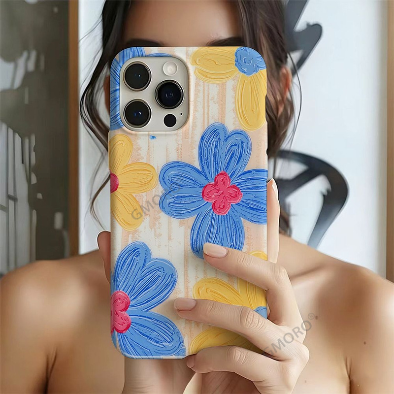 Etsy hot-selling oil painting style textured contrasting color large floral phone case wholesale cross-border hot-selling full-cover pattern film case Etsy hot-selling oil painting style textured contrasting color large floral phone case wholesale cross-border hot-selling full-cover pattern film case