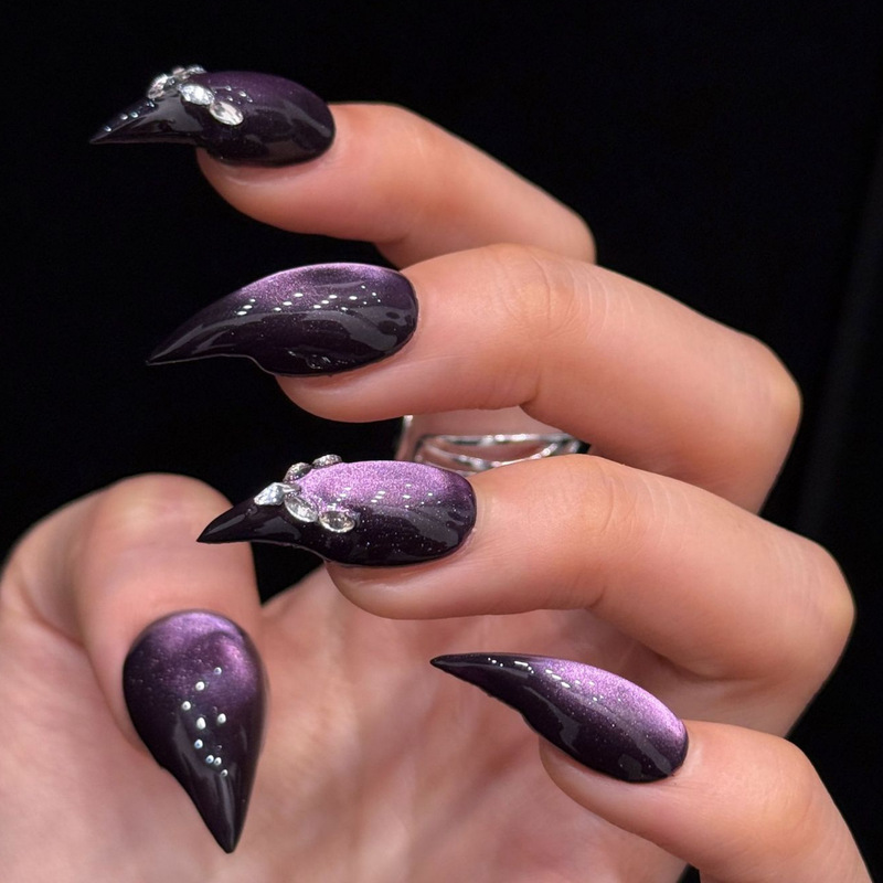 2026 New Style Handmade Cat-Eye Nail Art for Women with a High-End Design, Niche Ins-Style Minimalist Fake Nails