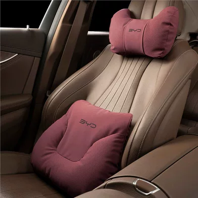 Headrest – Pro Car Headrest Neck Pillow - byd-headrest-lumbar-support-volcano-red-standard