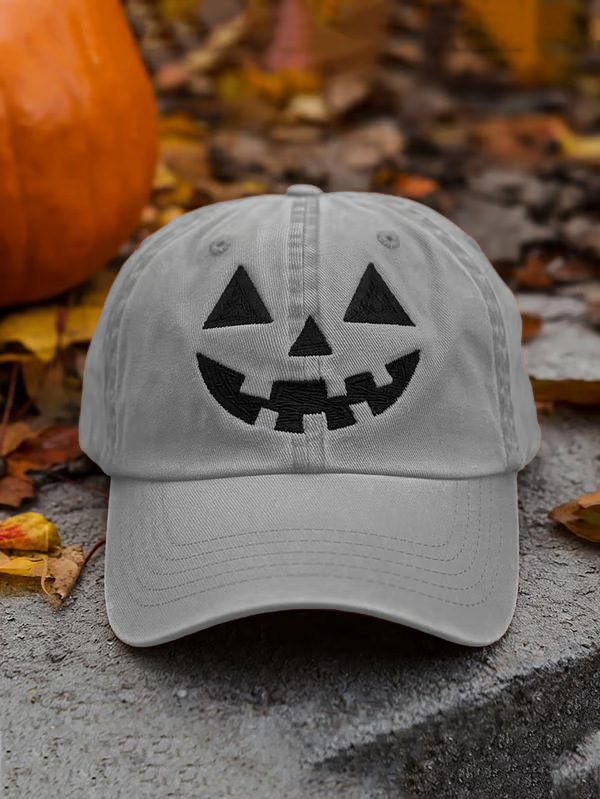 跨境现货Autumn Style Print Hat 万圣节个性南瓜秋季风格印花帽|undefined