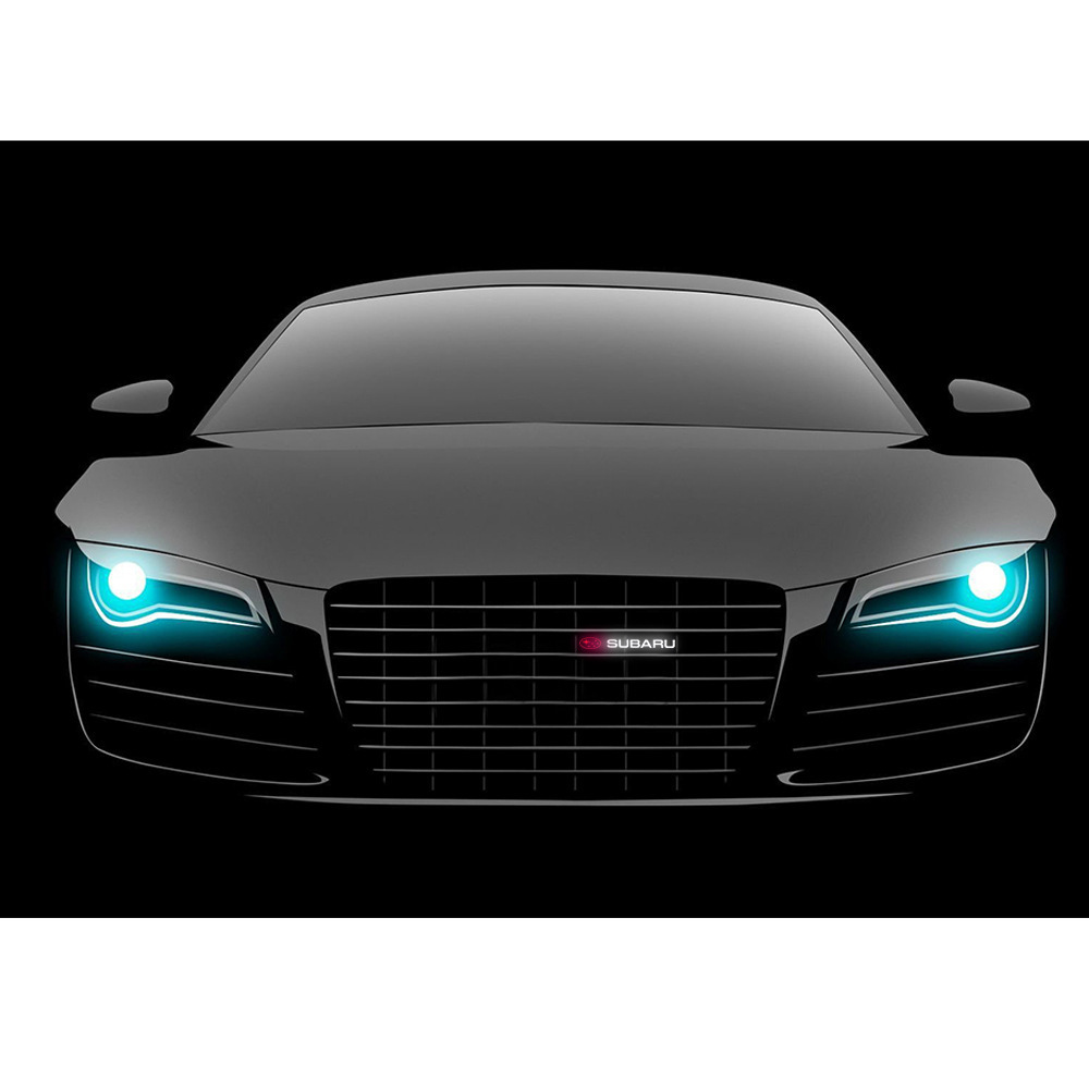 Car mid-net luminous car logo light LED mid-Net light front fence decoration universal mid-NET logo light modified luminous light