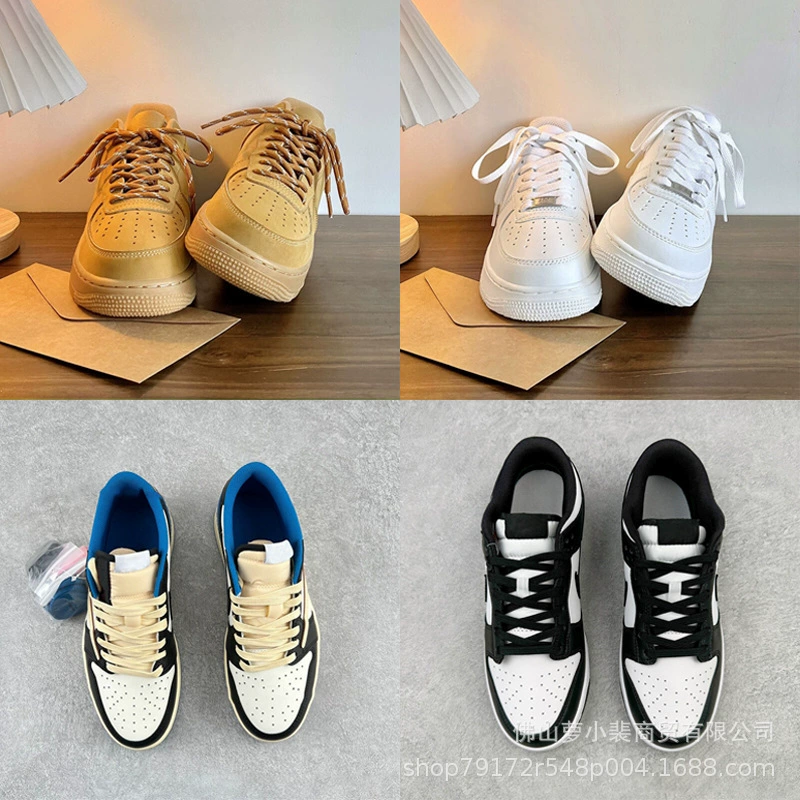 Putian Chunyuan Высокая версия Air Force №1 AJ1 Low Lightning Dun Dunk Черно-белый Panda мужские спортивные туфли