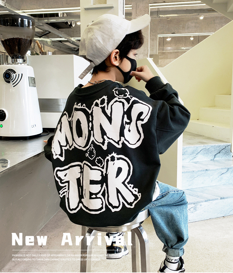 男童炸街卫衣秋装2023新款儿童春秋款上衣中大童秋季打底衫帅气潮详情1