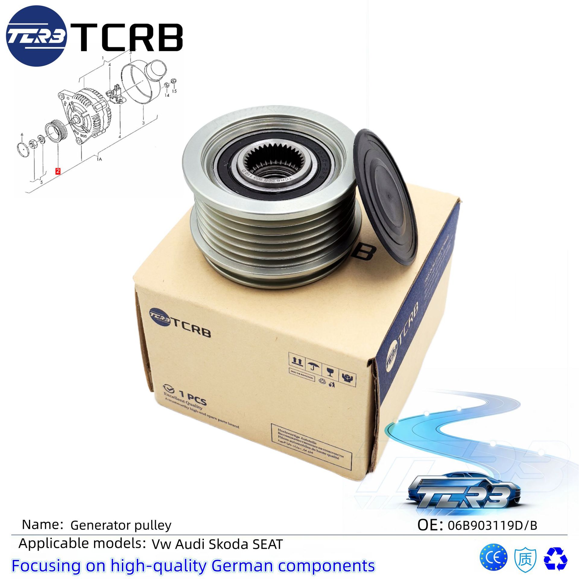 Cross-border TCRB is recruiting agents for Audi generator pulleys, model numbers 06B903119D and 06E903119B