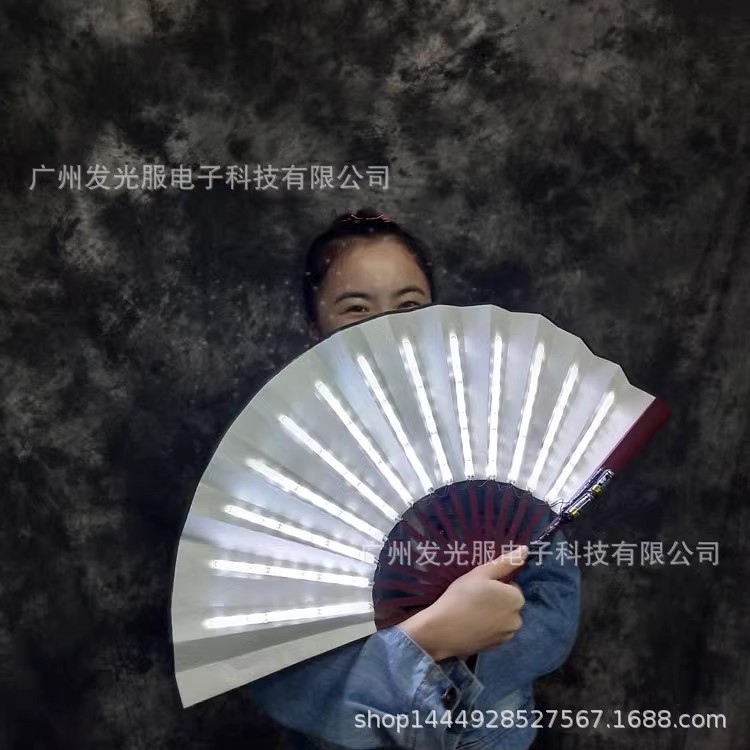 LED ventilador luminoso 10 pulgadas plegable inscripción TikTok disco fan bar KTV ambiente de baile cuadrado Reunión Anual ventilador