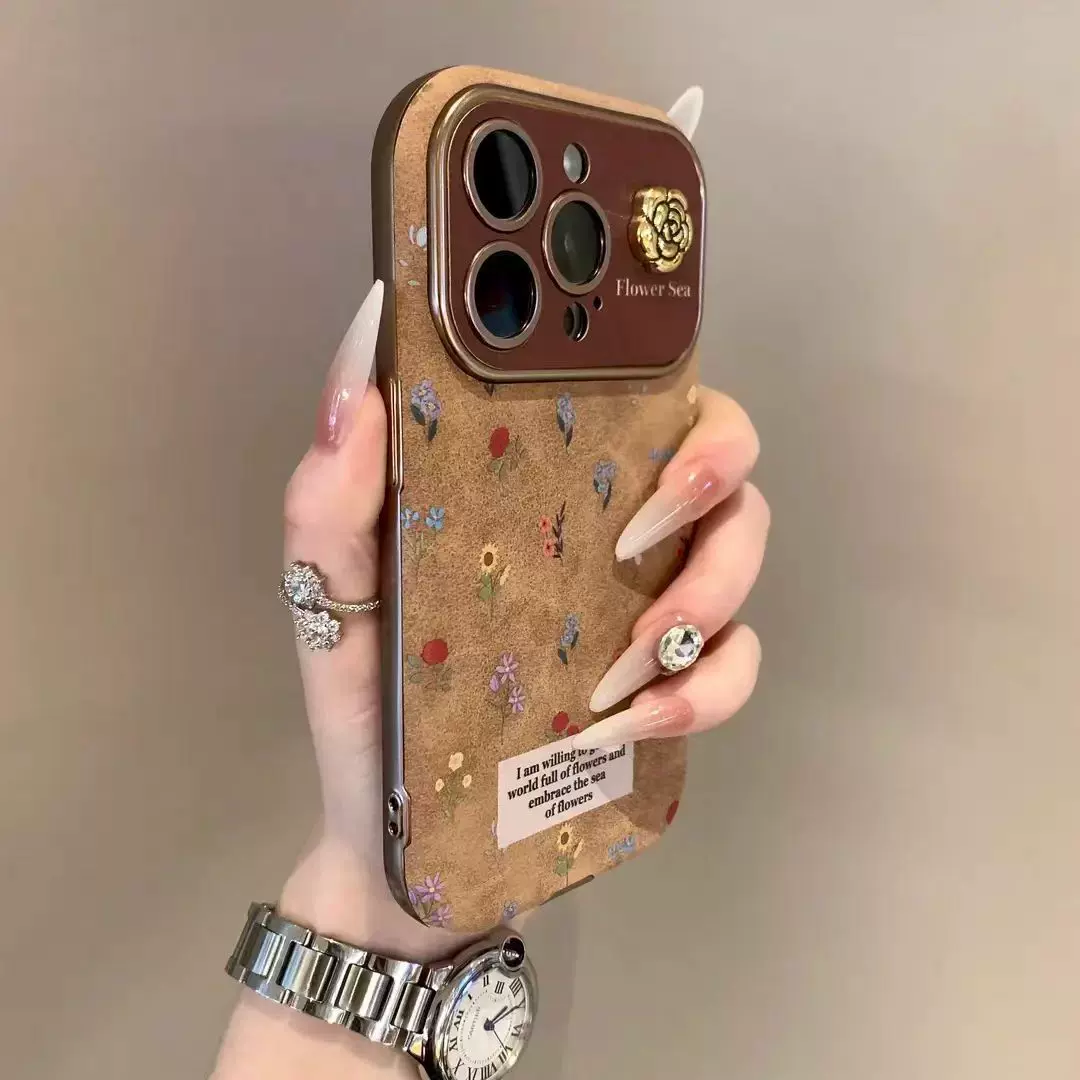满屏碎花适用iPhone16promax苹果15pro手机壳14新款13全包款11