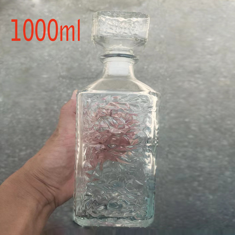 Botella de vino tinto, vidrio de diamante, botella de whisky en forma de tierra, botella vacía, divisor de vino, botella de vino cuadrada, decantador