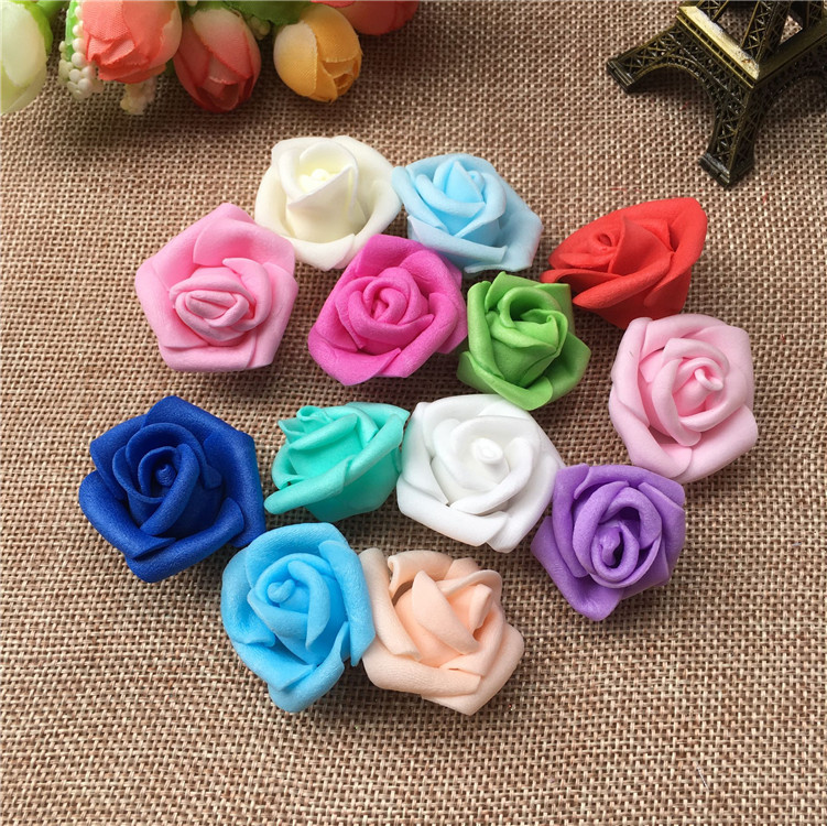 En stock simulación PE espuma Rosa cabeza mini 2. 6cm curling espuma Rosa flor falsa caja de dulces Accesorios