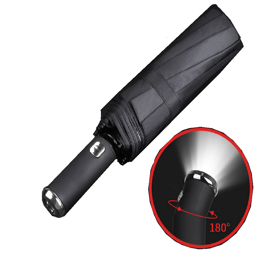 완전 자동 손전등 LED 조명 인터넷 연예인 회전식 접이식 비즈니스 남성 70% off 태양 우산 재고 있음 대량 도매