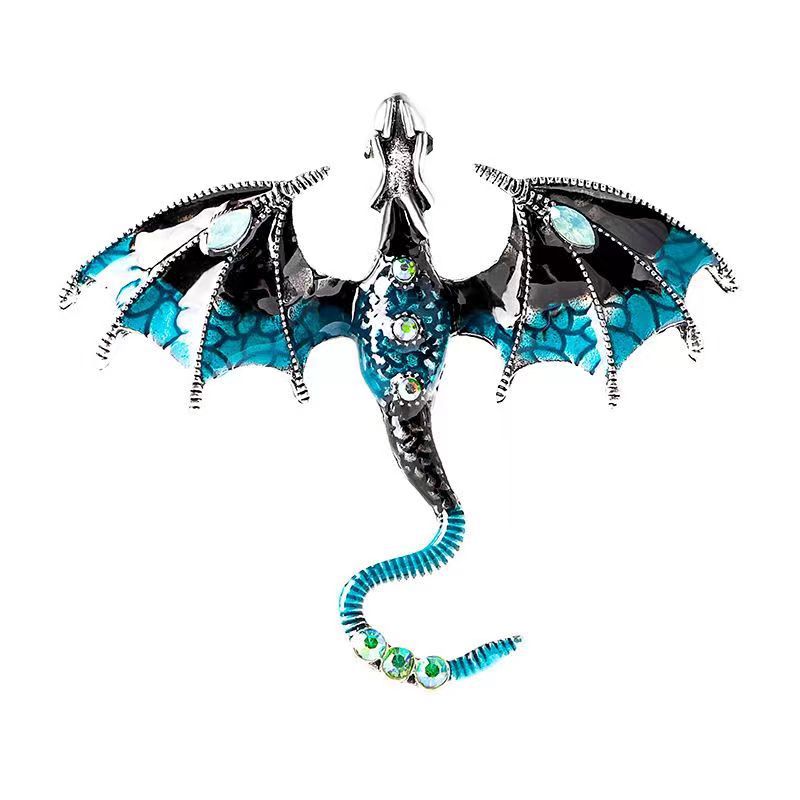 Cartoon Style Dragon Alloy Enamel Inlay Rhinestones Unisex Brooches display picture 2