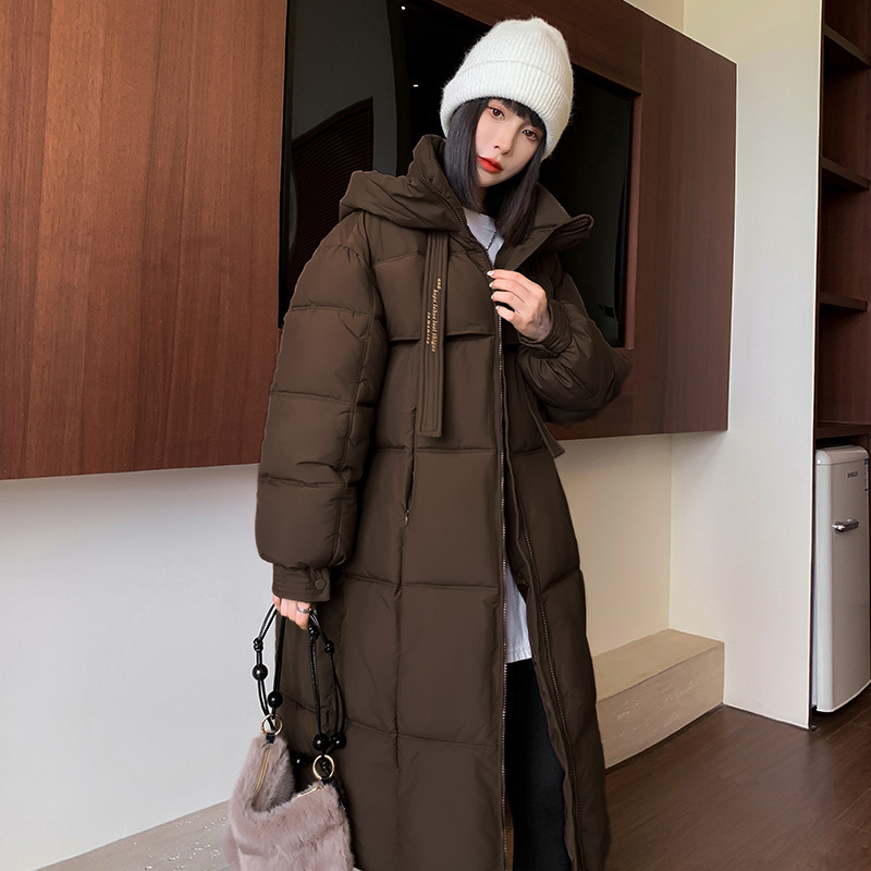 2025 invierno de nuevo algodón chaqueta de algodón para damas largo y grueso chaqueta de algodón suelta a prueba de frío chaqueta de algodón de pan caliente