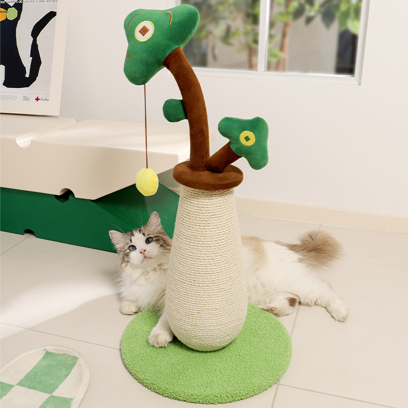 Columna de agarre para gatos de sisal, marco de escalada para gatos, resistente al desgaste, resistente al agarre, sin astillas, tabla de agarre para gatos vertical, árbol de la fortuna, columna de agarre, juguete para gatos divertido