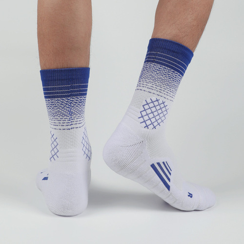 Men's Basketball Socks, Sport Socks for Outdoor, Mid-Calf Thickness, Terry Sole for Absorbency and Breathability, Tennis Running Fitness Socks