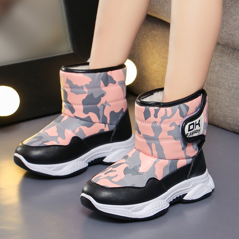 Botas de nieve para niños, botas de invierno para niños, nuevas botas de algodón para niños, botas de camuflaje para niños image 3