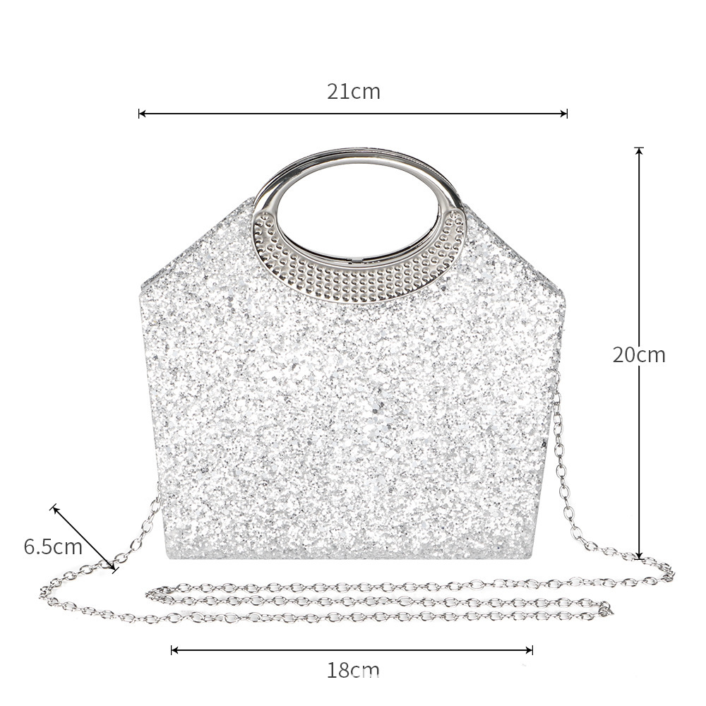Cross-Border Amazon New Diamond Sparkling Handheld Evening Bag, High-End Luxury Party Bag, Glittery Crossbody Clutch - Thumbnail 7