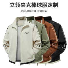 立领棒球服风衣美式飞行员夹克jacket春秋季潮牌男士夹克外套定制