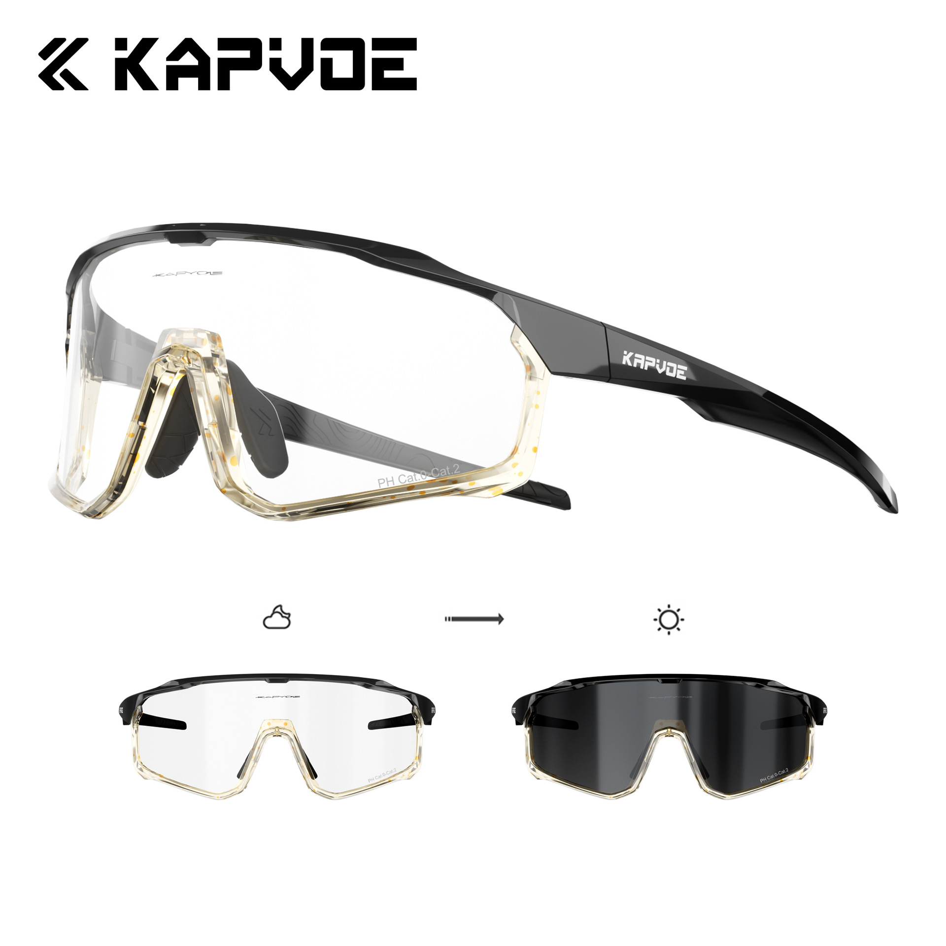 Gafas Fotocromáticas de Ciclismo TR90 Marco Desmontable A Prueba de Viento para Deportes al Aire Libre