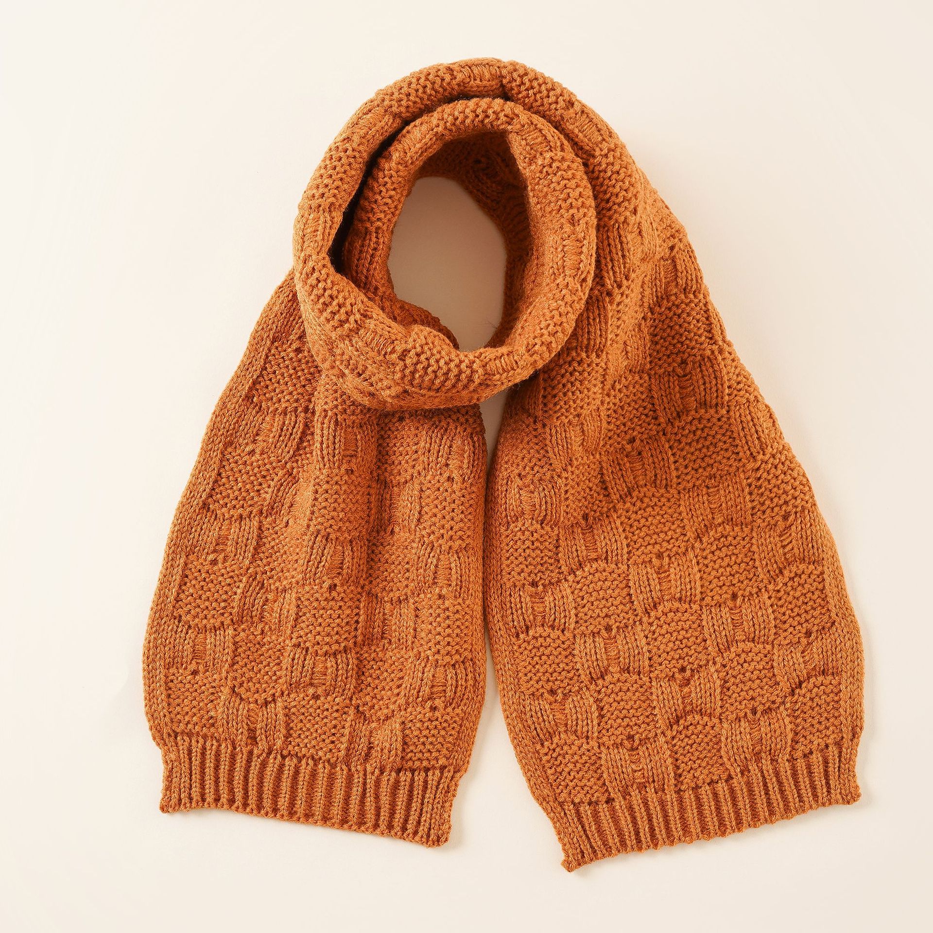 Bebé Otoño e Invierno color sólido mezclado bufanda niños simple moda caliente estilo occidental de punto bufanda de lana
